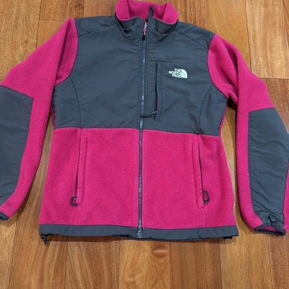 North Face Denali Sweater Fleece Jacket Zip Up Women's Grey Magenta size M - Picture 3 of 8